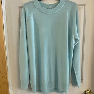 Light green Tint and Shadow Long Sleeve Sweater, 100% Acrylic